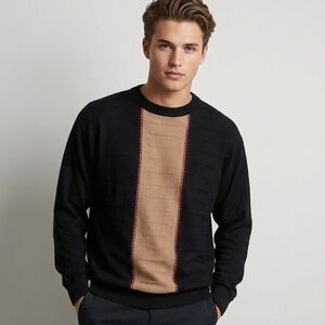 Vintage 90s Men’s Pronto Uomo Silk Colorblock Sweater